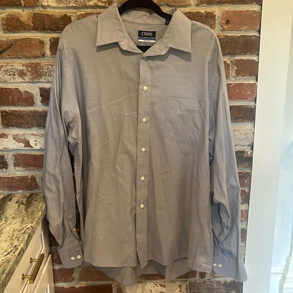 Long sleeve grey button down